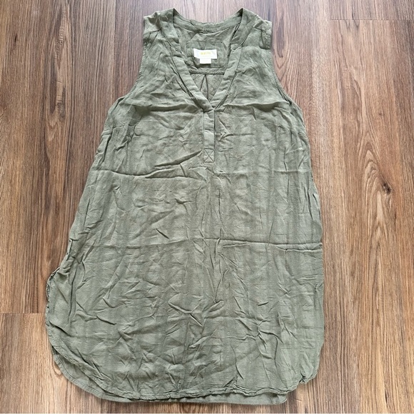 Anthropologie Maeve Colonsay Sleeveless Tunic Top Olive Green Small Boho Shirt - Picture 1 of 8